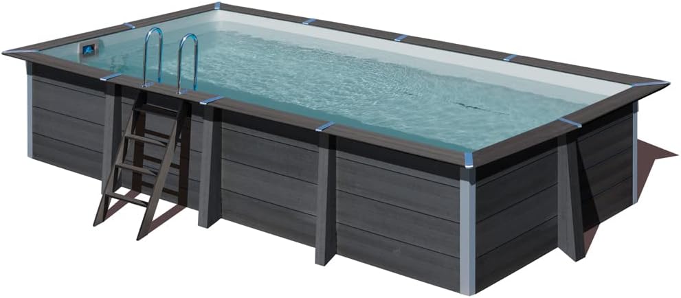 Gre KPCOR60 – Piscina Rectangular Composite 606 x 326 x 124 cm, con filtración 6 m3/h, cuña metálica