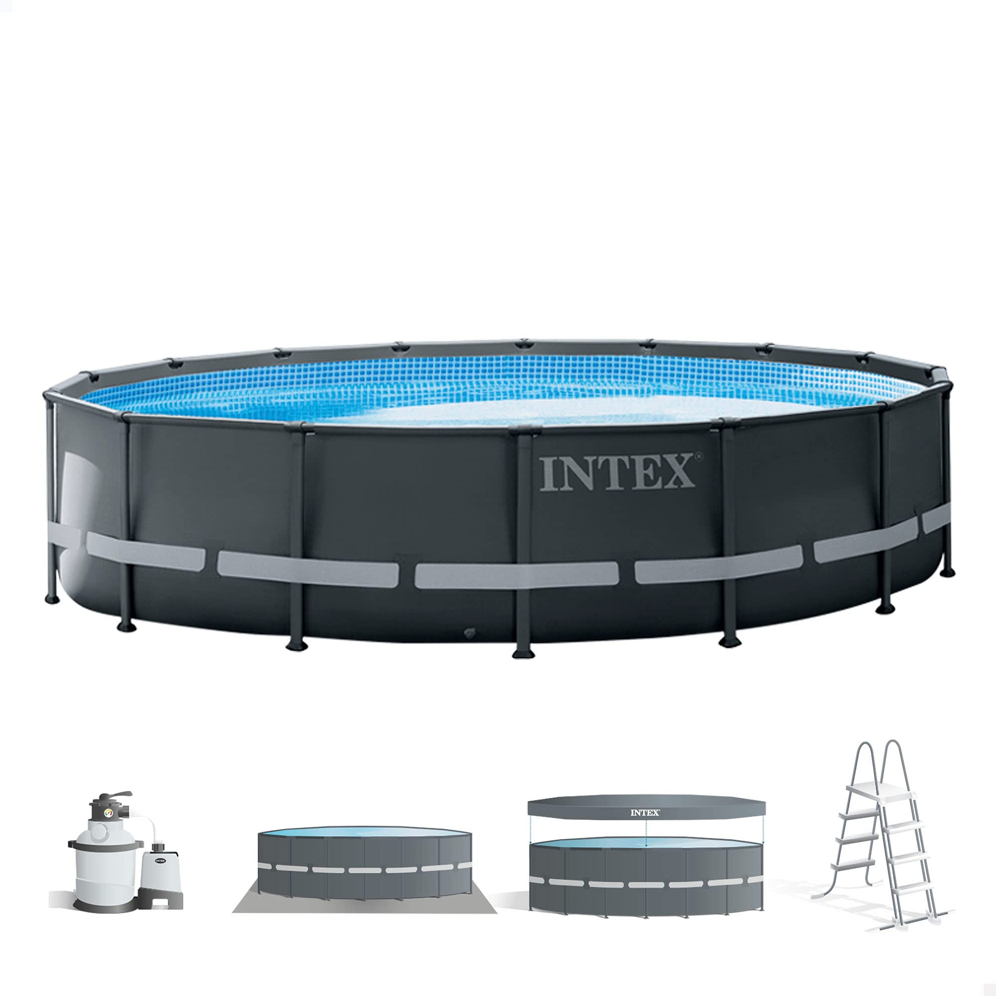 Intex Piscina elevada redonda Ultra XTR Frame 488x122 cm con depuradora (55216)