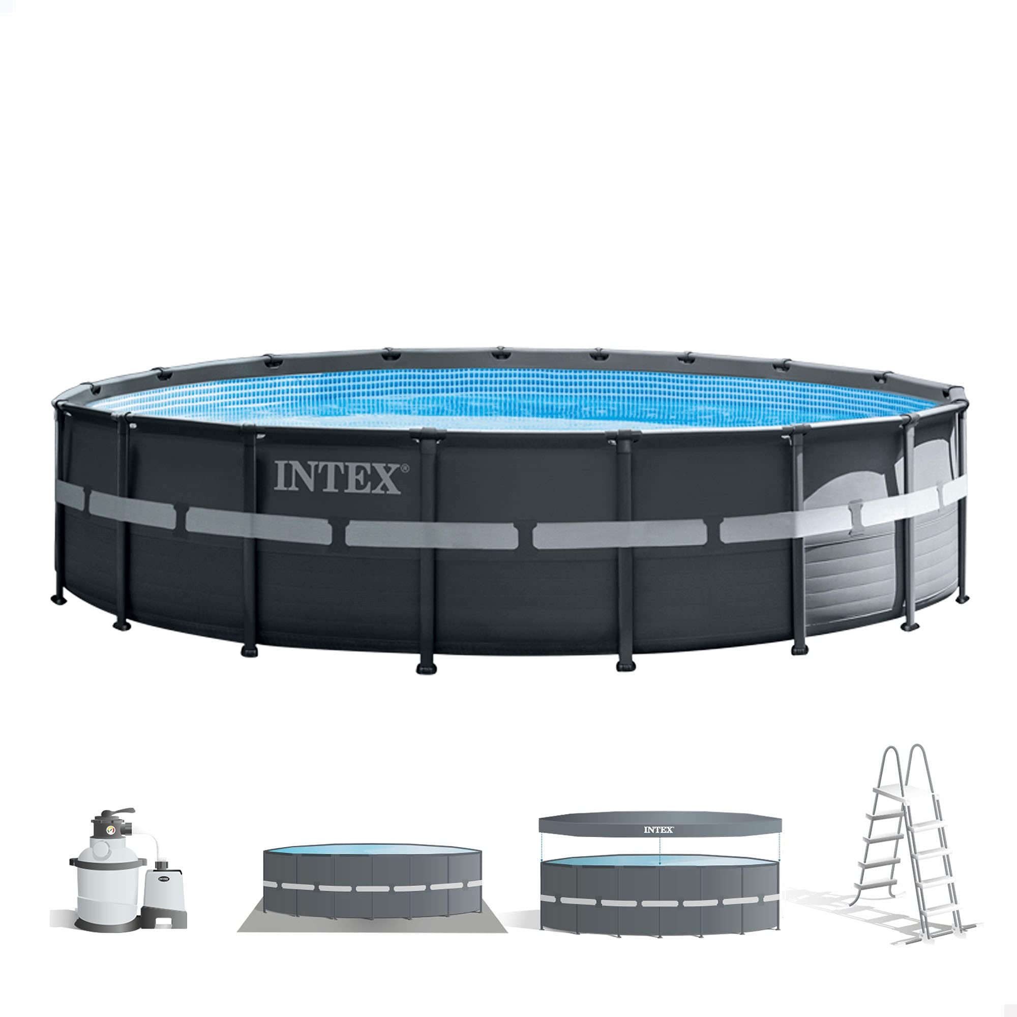 Intex Piscina elevada redonda Ultra XTR Frame 488x122 cm con depuradora (55216)