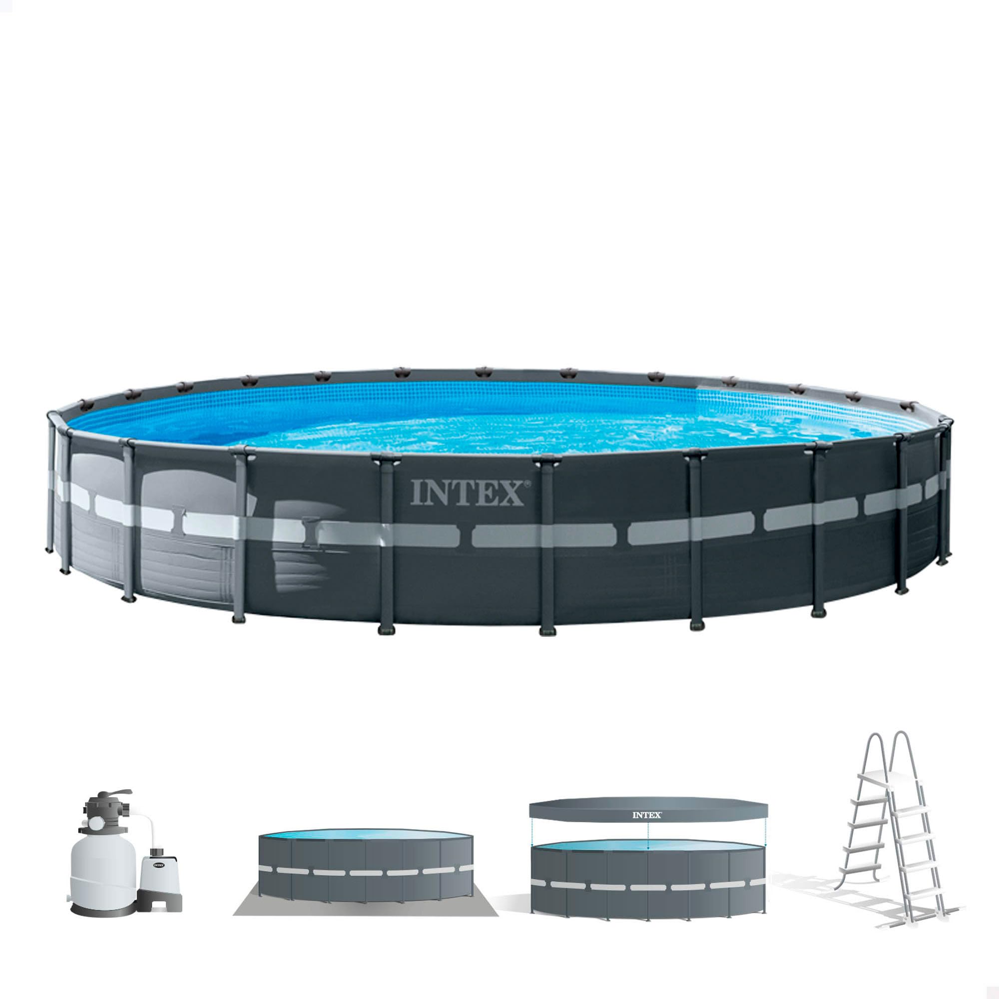 Intex Piscina elevada redonda Ultra XTR Frame 488x122 cm con depuradora (55216)
