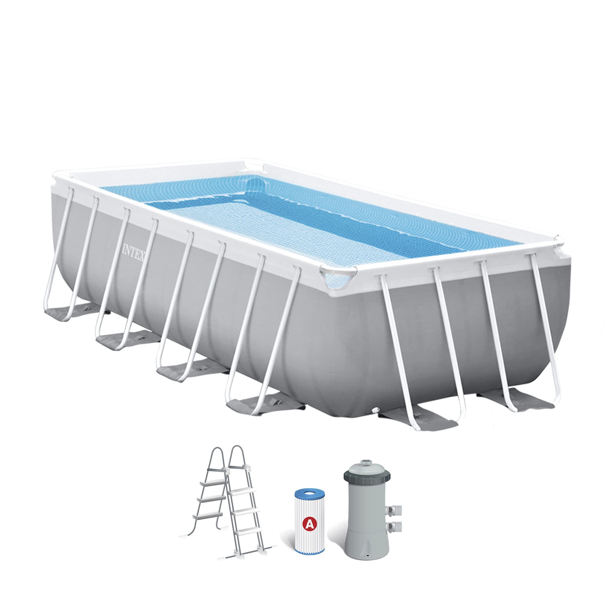 INTEX 55211 - Piscina desmontable rectangular Prisma Frame INTEX, medidas piscina: 400x200x100 cm y capacidad: 6.836 litros