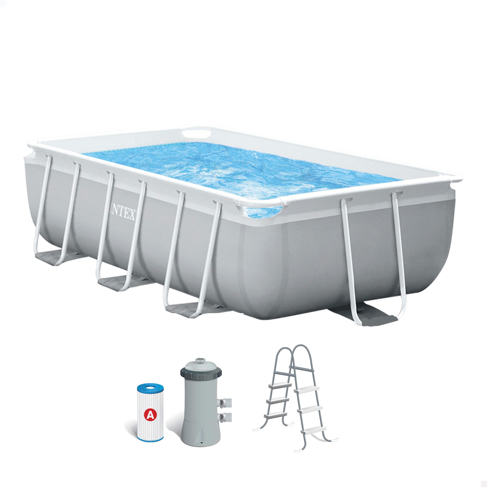 INTEX 55211 - Piscina desmontable rectangular Prisma Frame INTEX, medidas piscina: 400x200x100 cm y capacidad: 6.836 litros