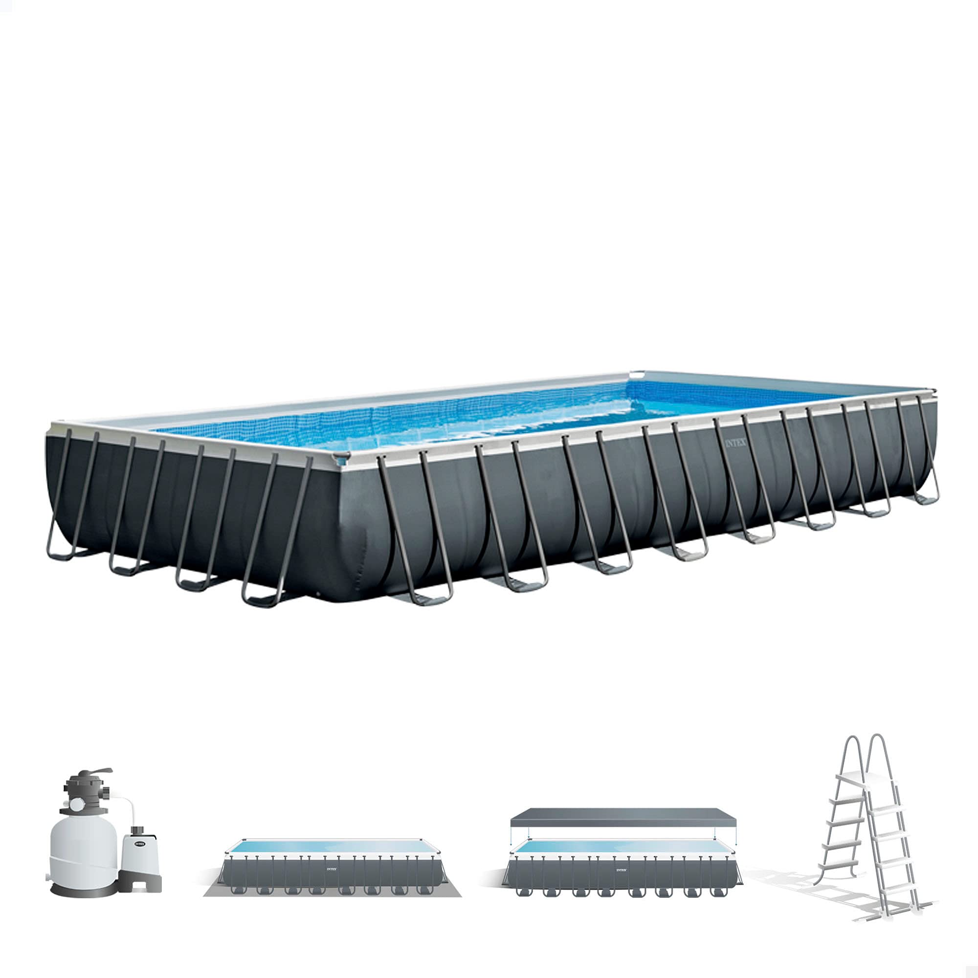 INTEX 55221 - Piscina elevada Rectangular Ultra XTR Frame 732x366x132 cm + depuradora