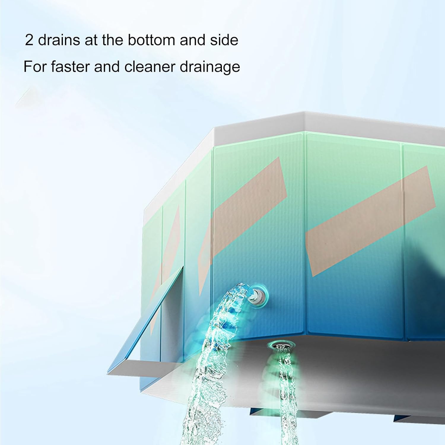 Piscina Plegable,Blue Piscina Desmontable Rectangular PVC Foldable Swimming Pool 160x120x47CM Uso en Casa, Jardín e Interior, Fácil de Montar y Duradera