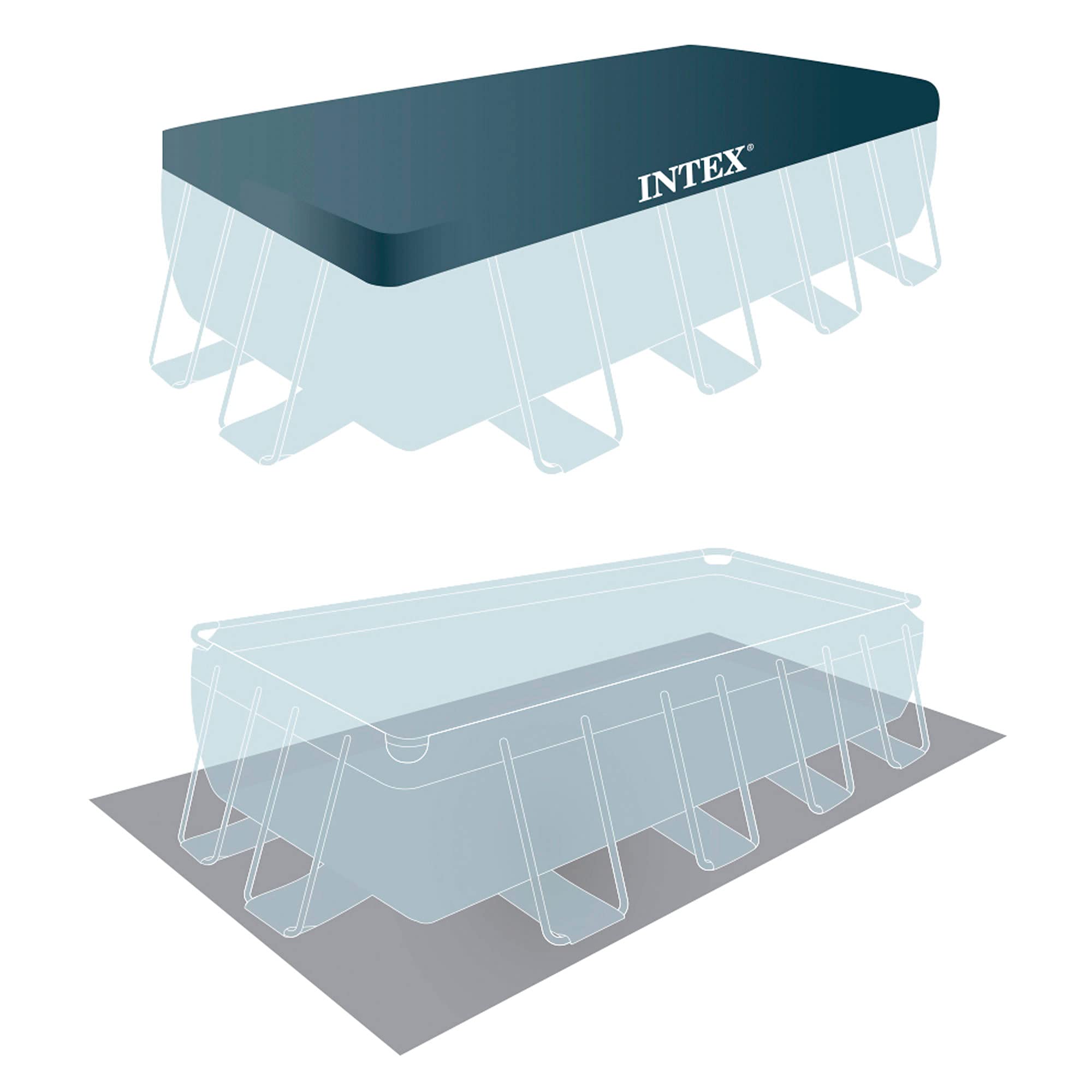 INTEX 55211 - Piscina desmontable rectangular Prisma Frame INTEX, medidas piscina: 400x200x100 cm y capacidad: 6.836 litros