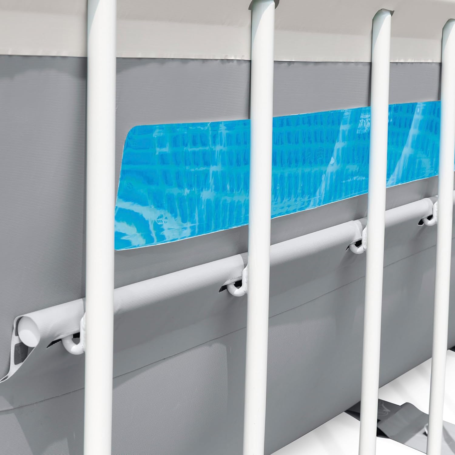 Intex Piscina Desmontable Rectangular Prism Frame, 400x200x122 cm, Material Triple Capa, Capacidad 8.418 L, Ventana panorámica, Tapiz, Cobertor, Depuradora de Cartucho, Escalera (56029)