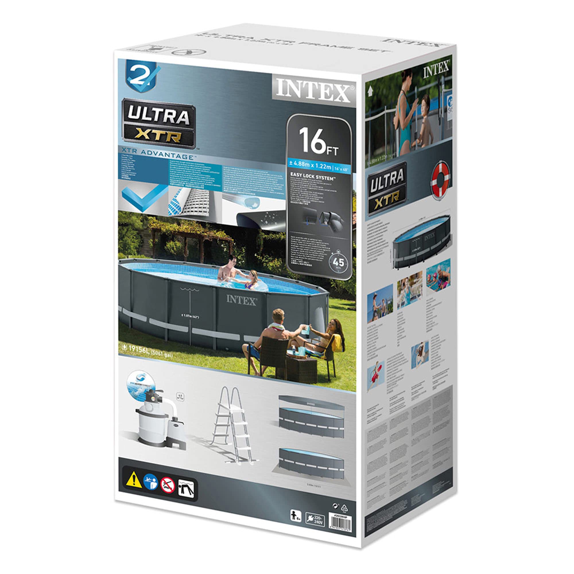 Intex Piscina elevada redonda Ultra XTR Frame 488x122 cm con depuradora (55216)