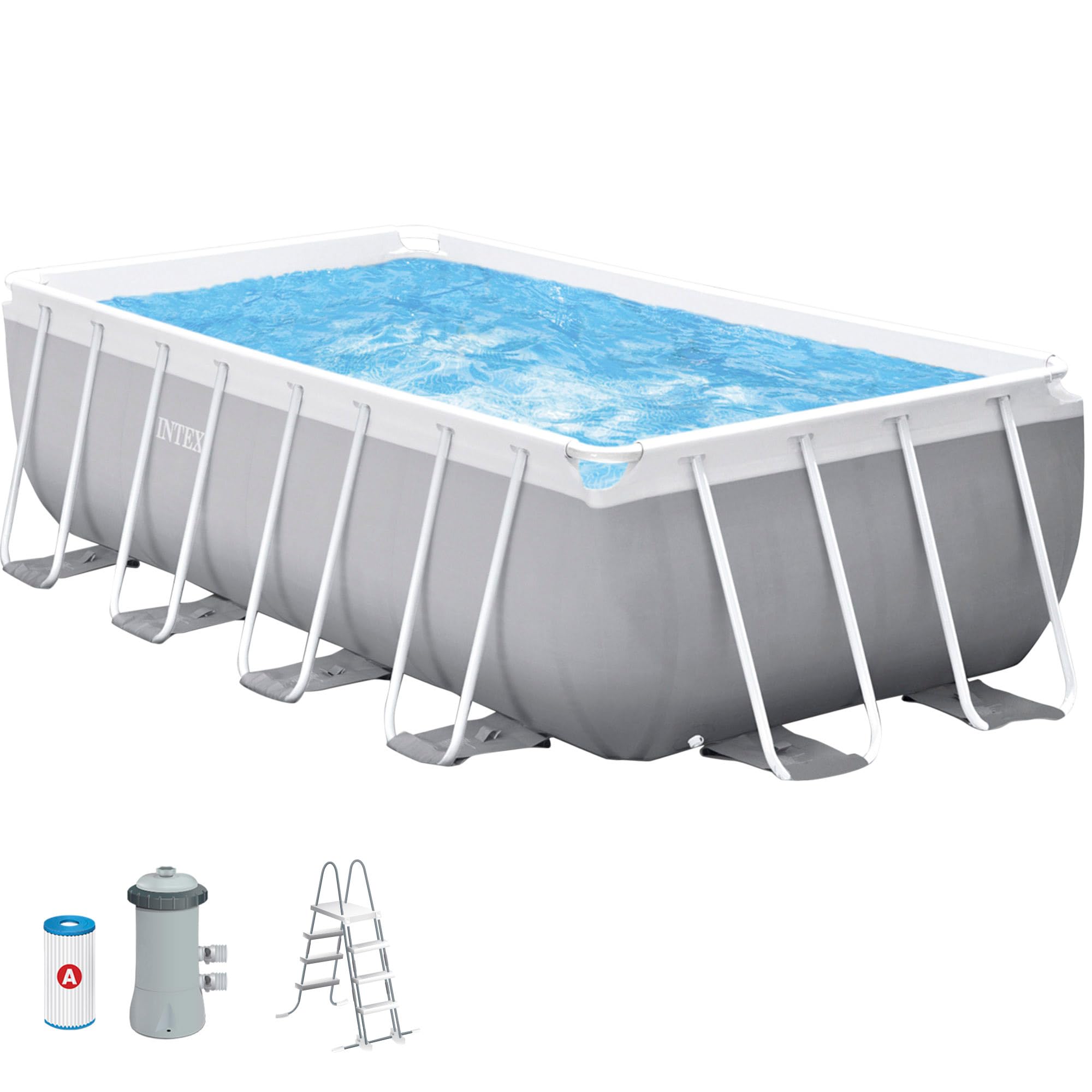 INTEX 55211 - Piscina desmontable rectangular Prisma Frame INTEX, medidas piscina: 400x200x100 cm y capacidad: 6.836 litros