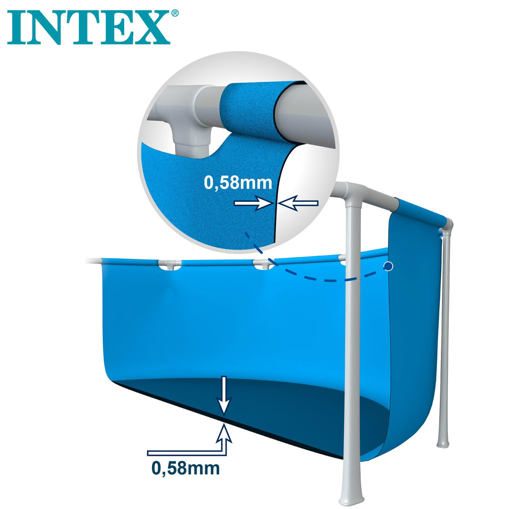 INTEX 55211 - Piscina desmontable rectangular Prisma Frame INTEX, medidas piscina: 400x200x100 cm y capacidad: 6.836 litros