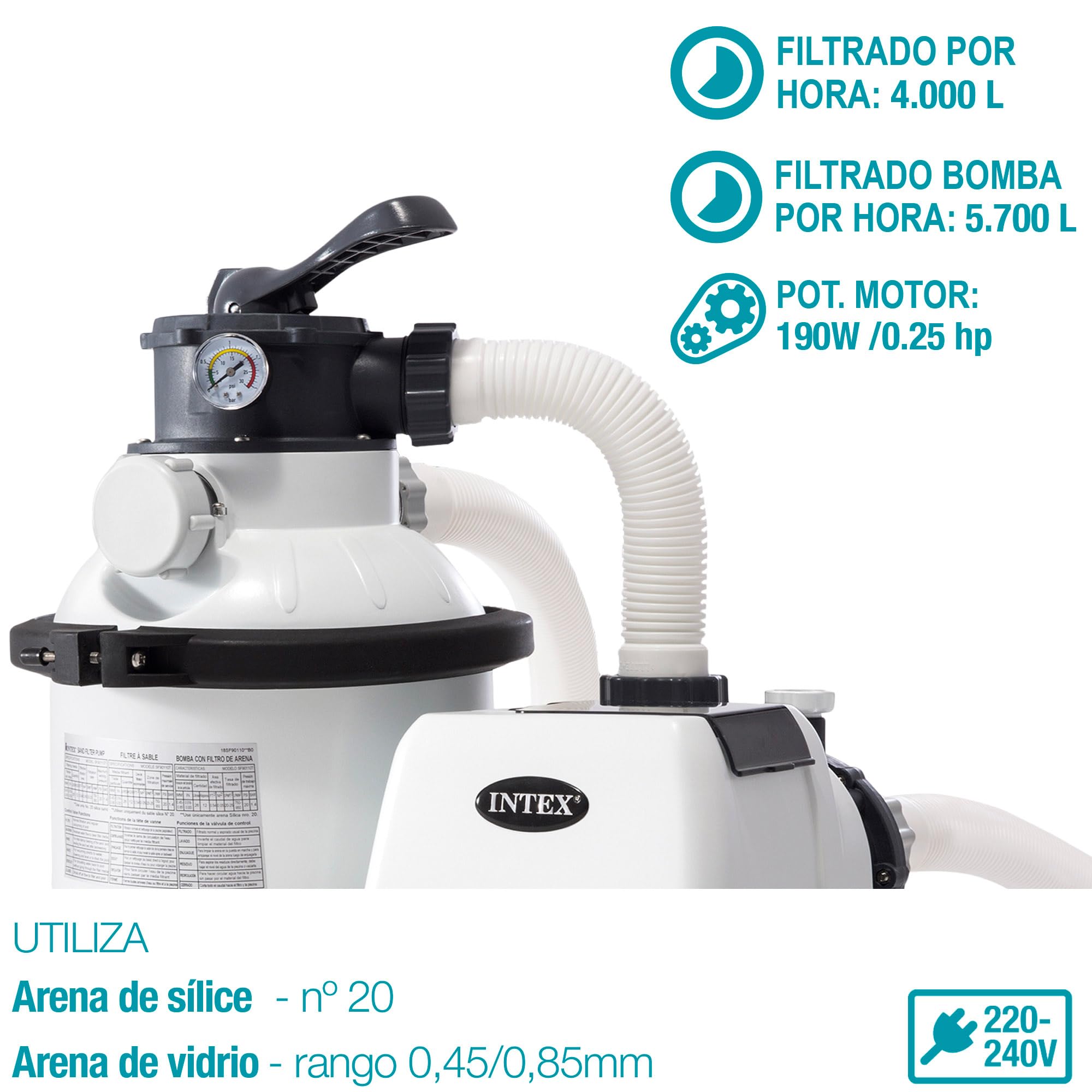 Intex 26798NP - Piscina desmontable ovalada intex prism frame 610x305x122 cm con depuradora