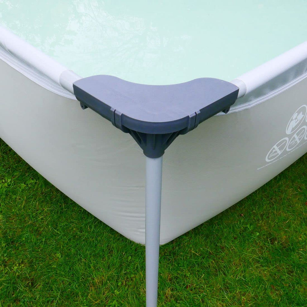 Piscina rectangular de 396x207x100 cm hecha de acero, proporciona un espacio generoso para que toda la familia disfrute en el jardín o la terraza.
