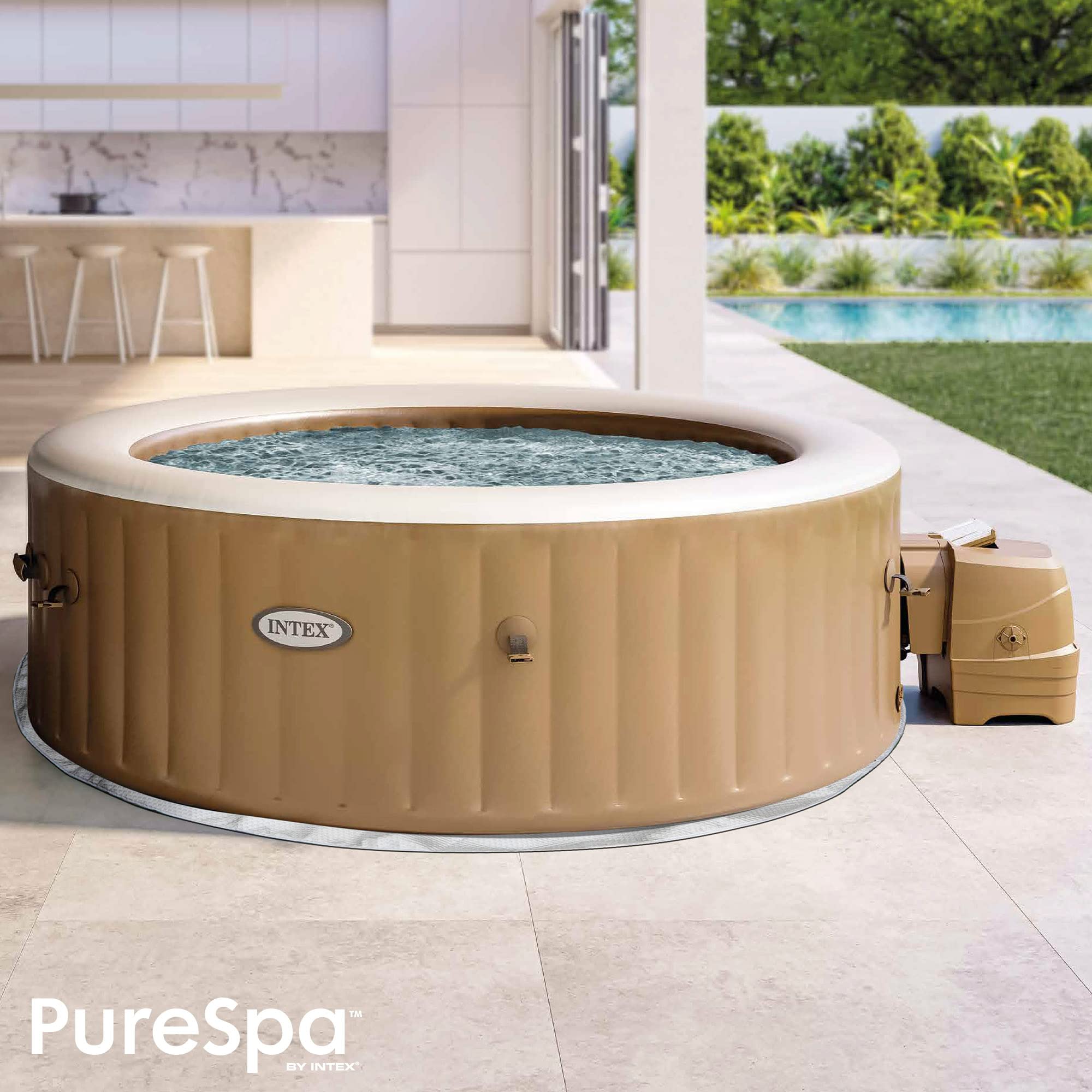 Intex 28428EX Spa hinchable, Beige, 6 Personas