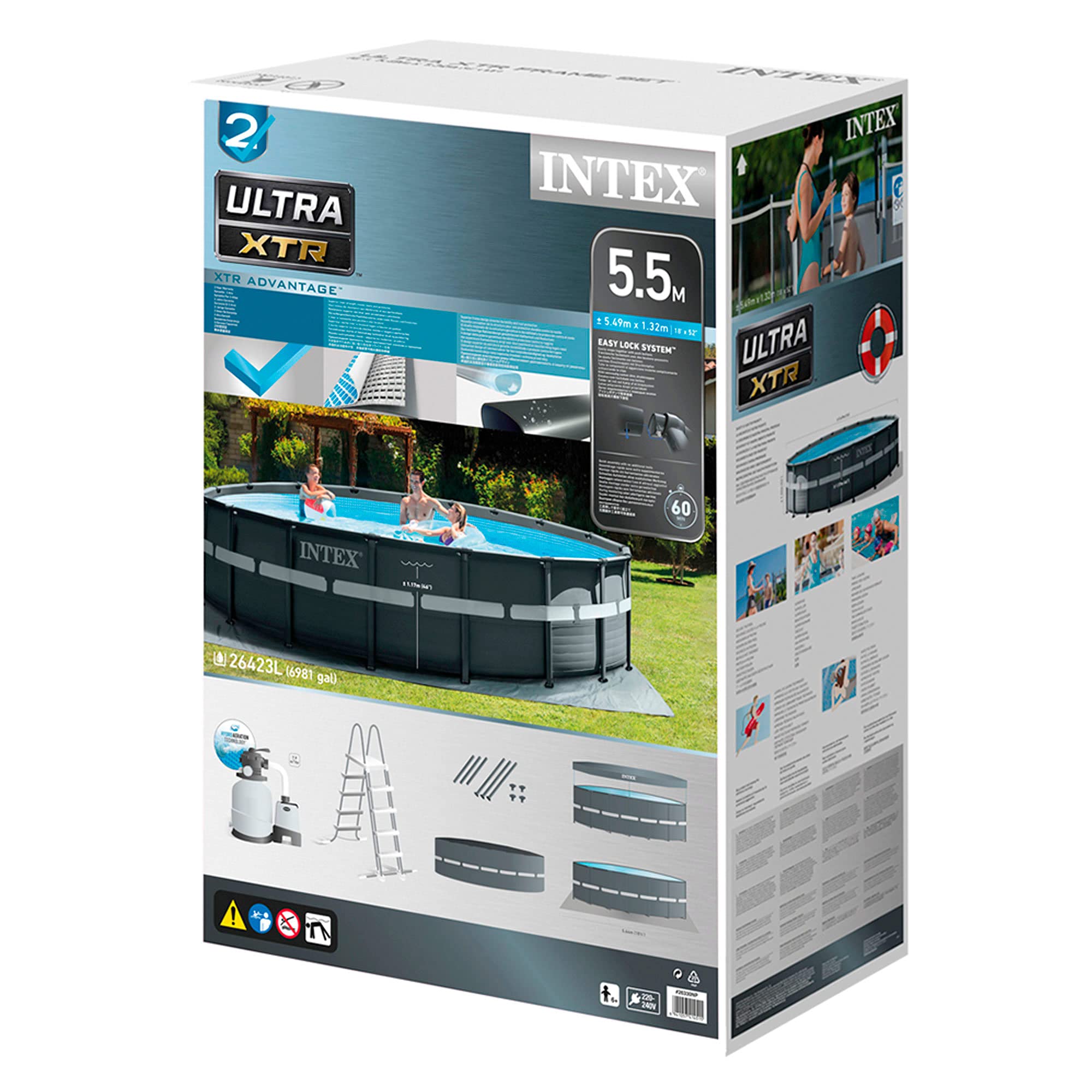 Intex Piscina elevada redonda Ultra XTR Frame 488x122 cm con depuradora (55216)