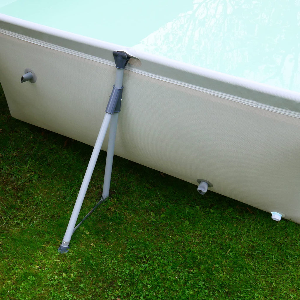 Piscina rectangular de 396x207x100 cm hecha de acero, proporciona un espacio generoso para que toda la familia disfrute en el jardín o la terraza.
