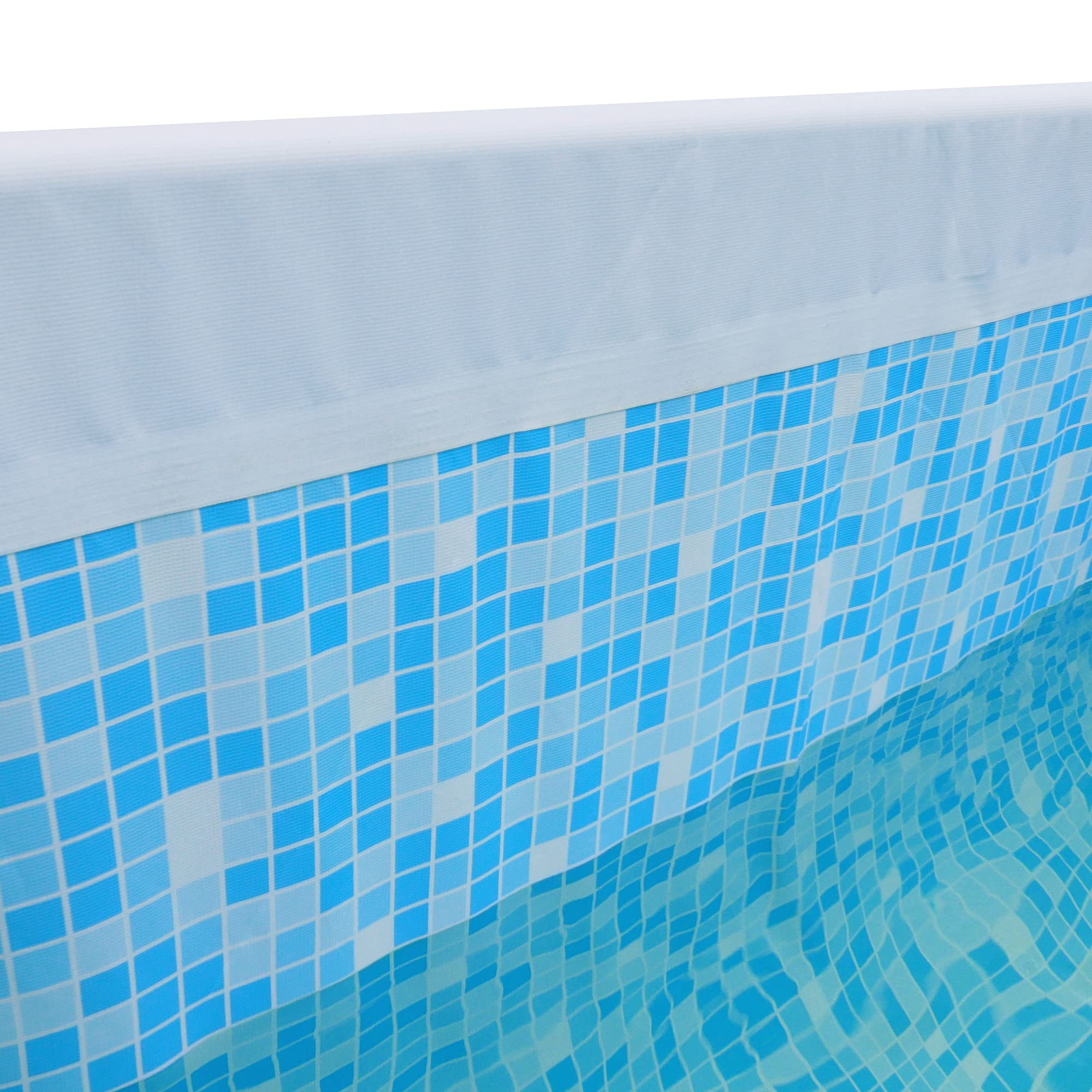 Piscina rectangular de 396x207x100 cm hecha de acero, proporciona un espacio generoso para que toda la familia disfrute en el jardín o la terraza.