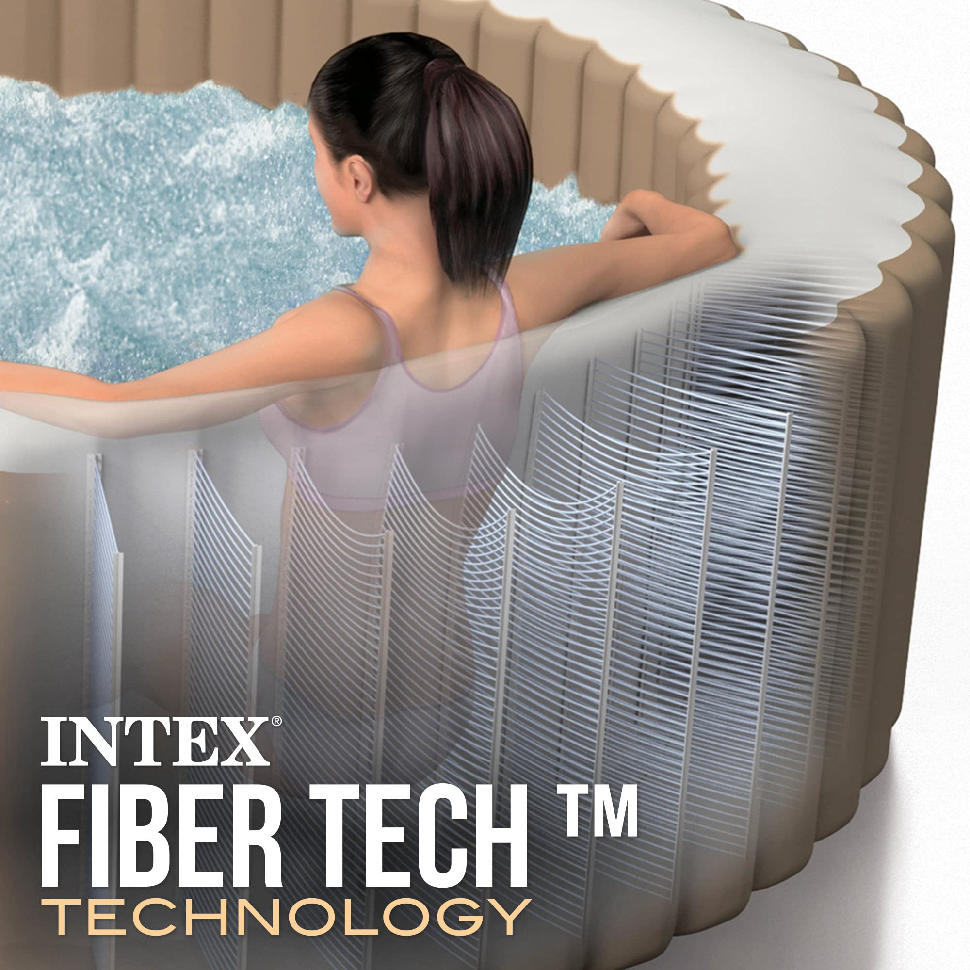Intex 28428EX Spa hinchable, Beige, 6 Personas