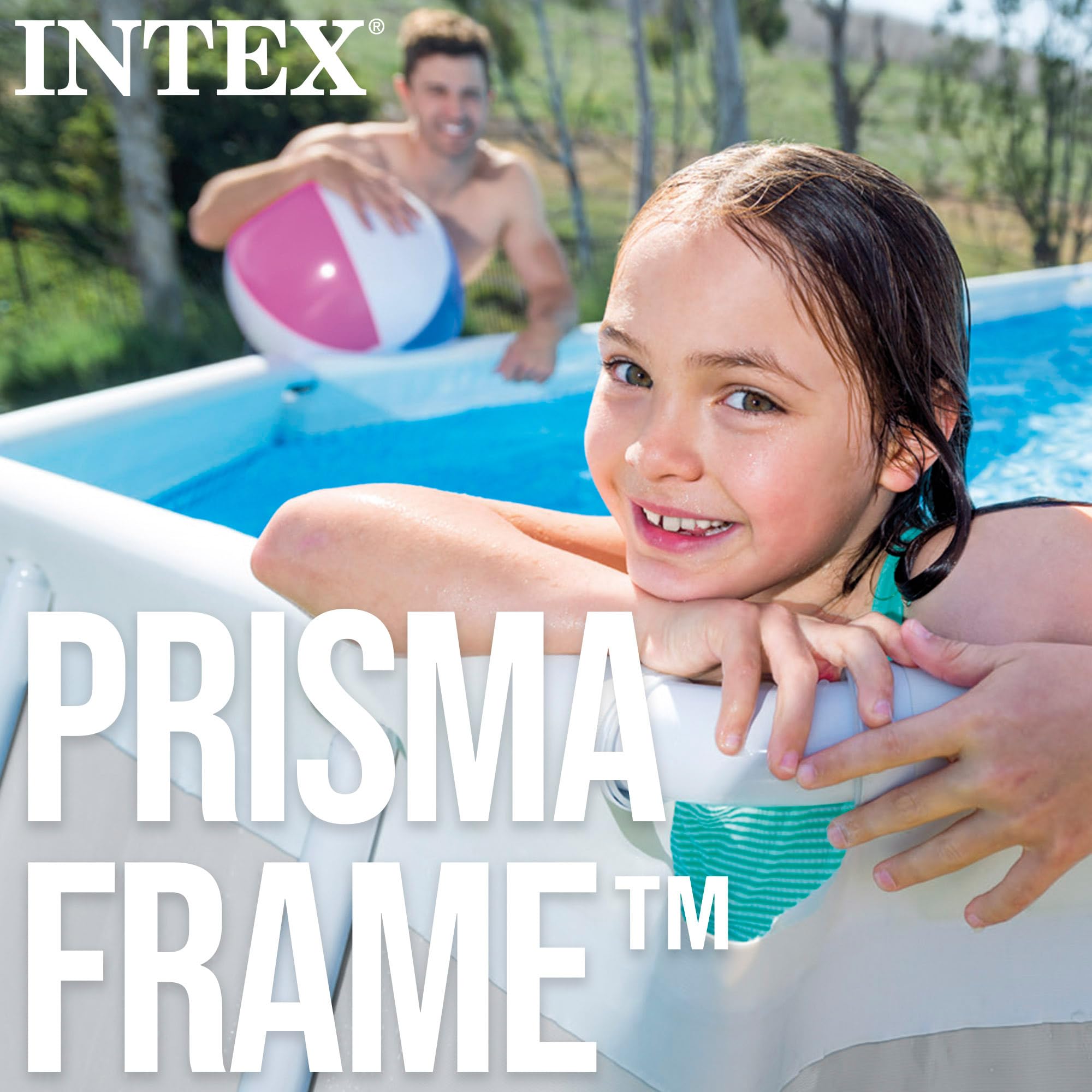 INTEX 55211 - Piscina desmontable rectangular Prisma Frame INTEX, medidas piscina: 400x200x100 cm y capacidad: 6.836 litros