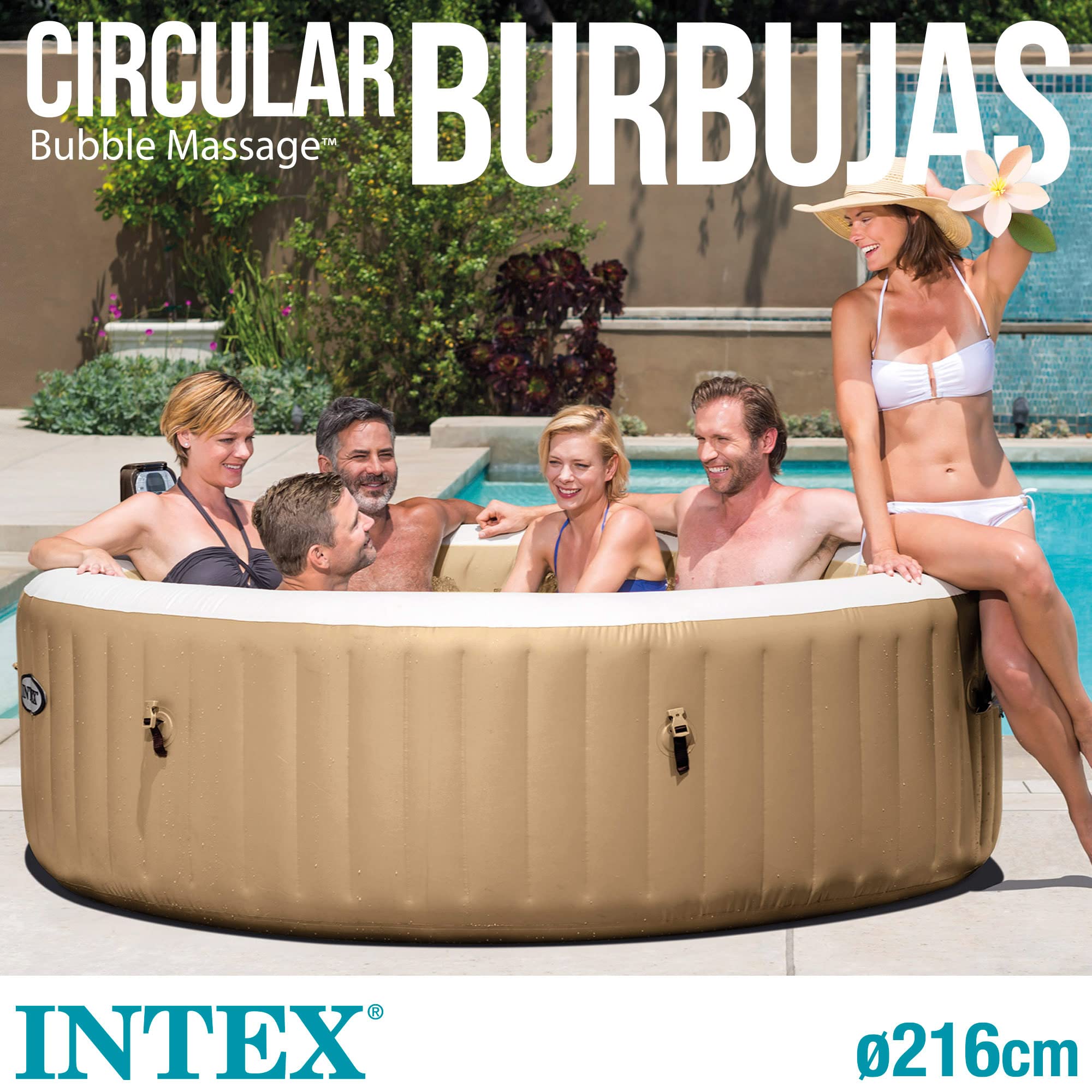 Intex 28428EX Spa hinchable, Beige, 6 Personas