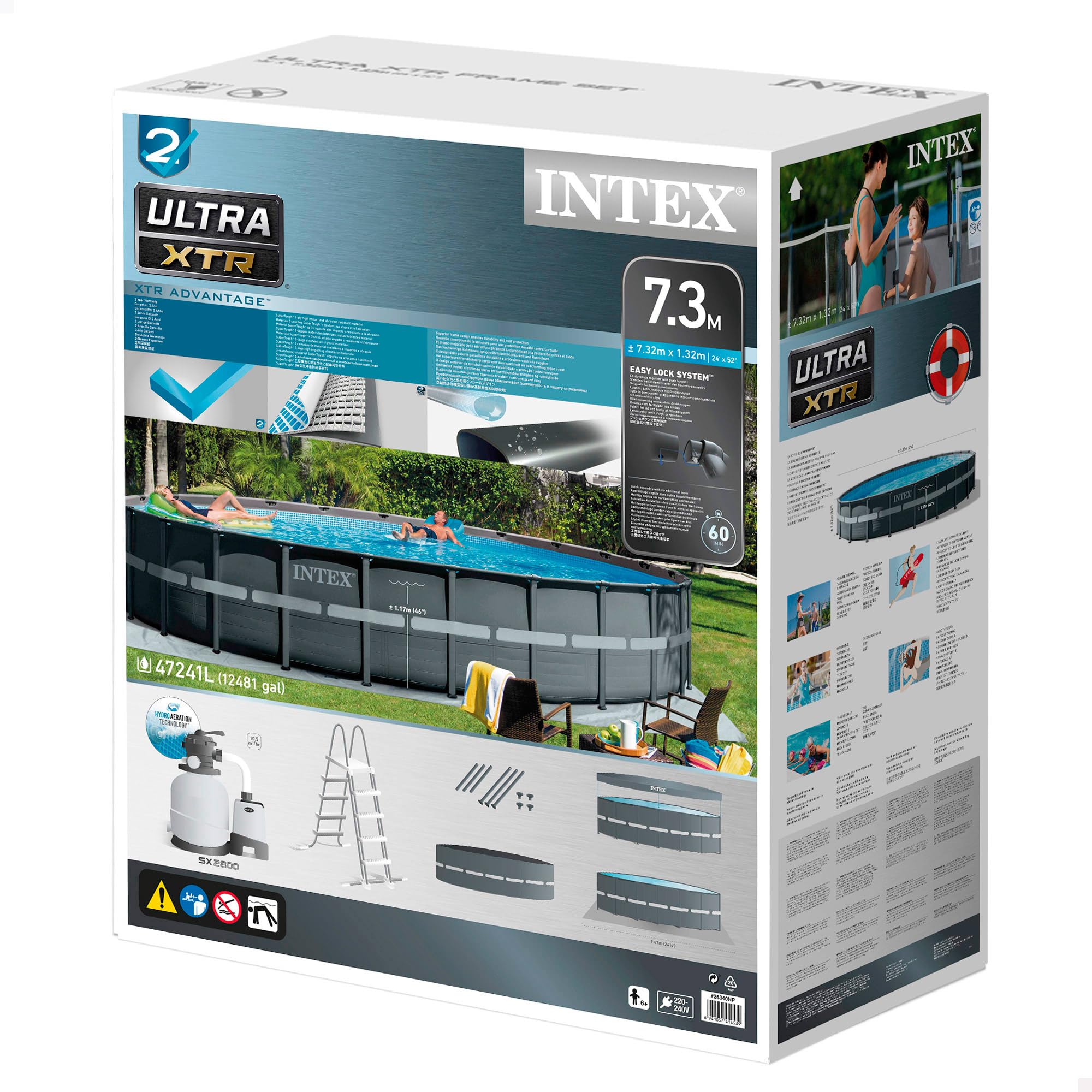 Intex Piscina elevada redonda Ultra XTR Frame 488x122 cm con depuradora (55216)