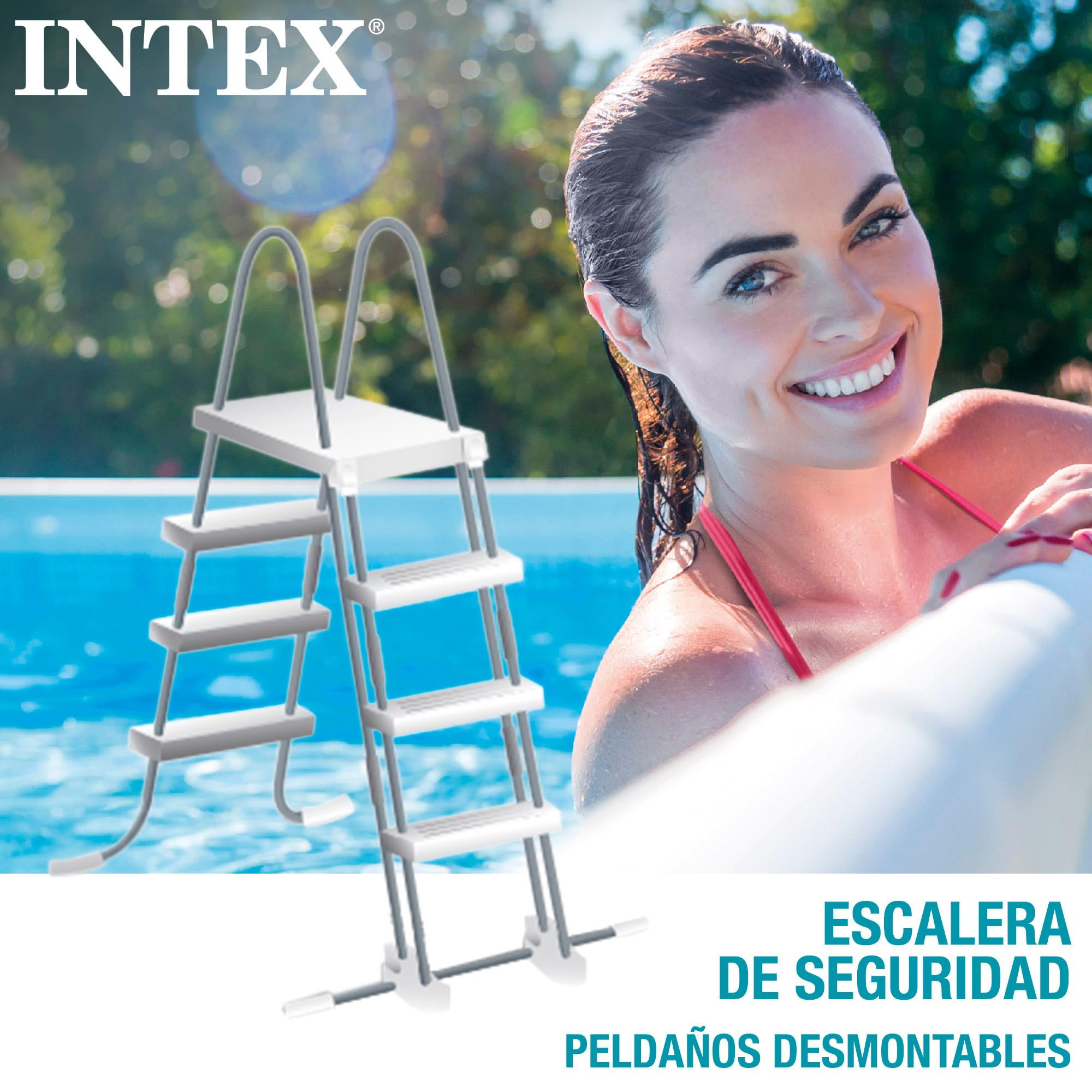 INTEX 55211 - Piscina desmontable rectangular Prisma Frame INTEX, medidas piscina: 400x200x100 cm y capacidad: 6.836 litros