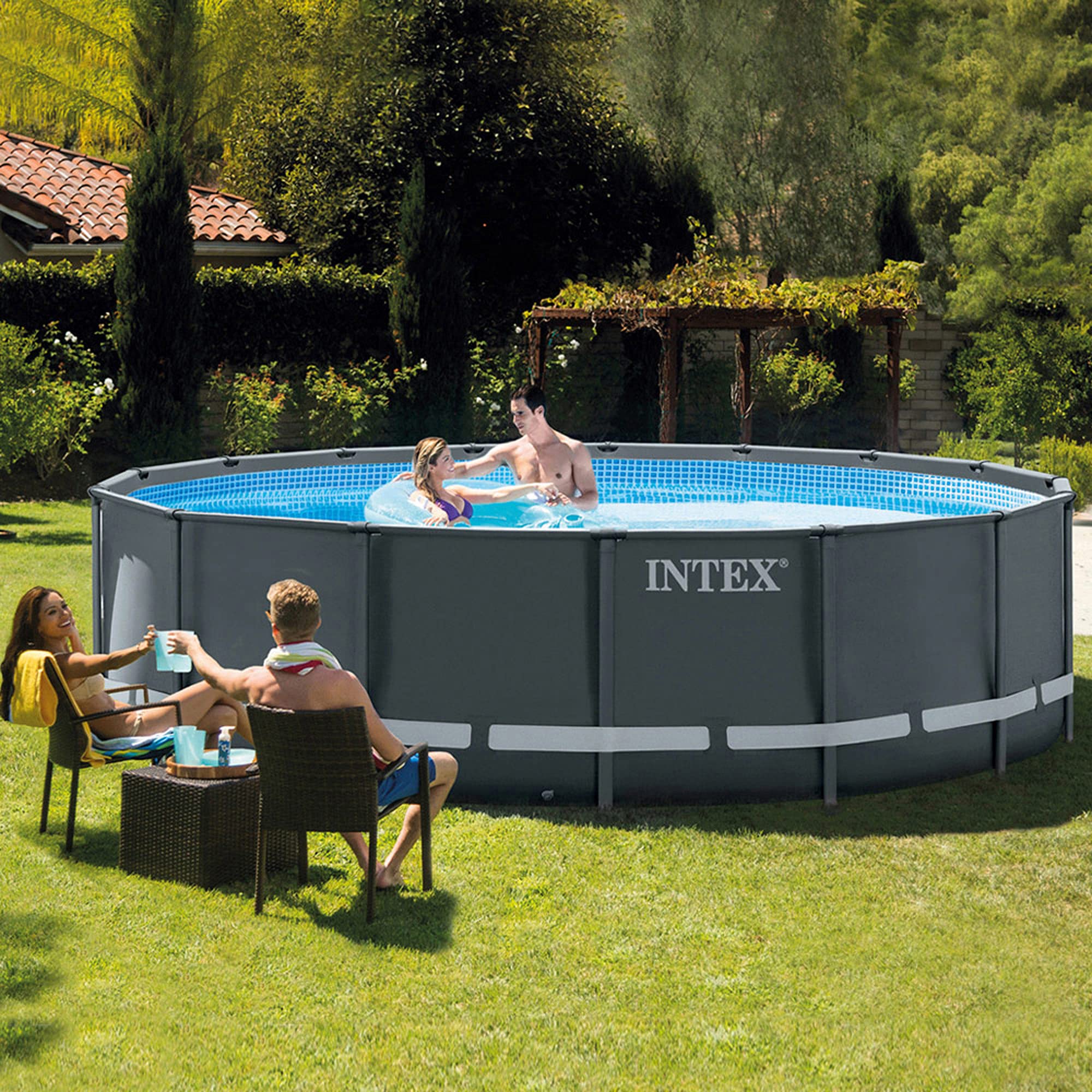 Intex Piscina elevada redonda Ultra XTR Frame 488x122 cm con depuradora (55216)