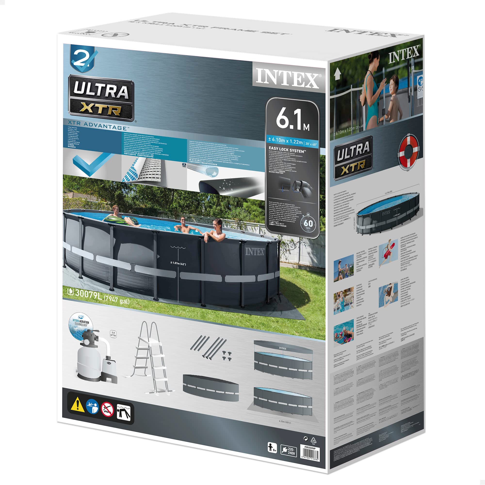 Intex Piscina elevada redonda Ultra XTR Frame 488x122 cm con depuradora (55216)