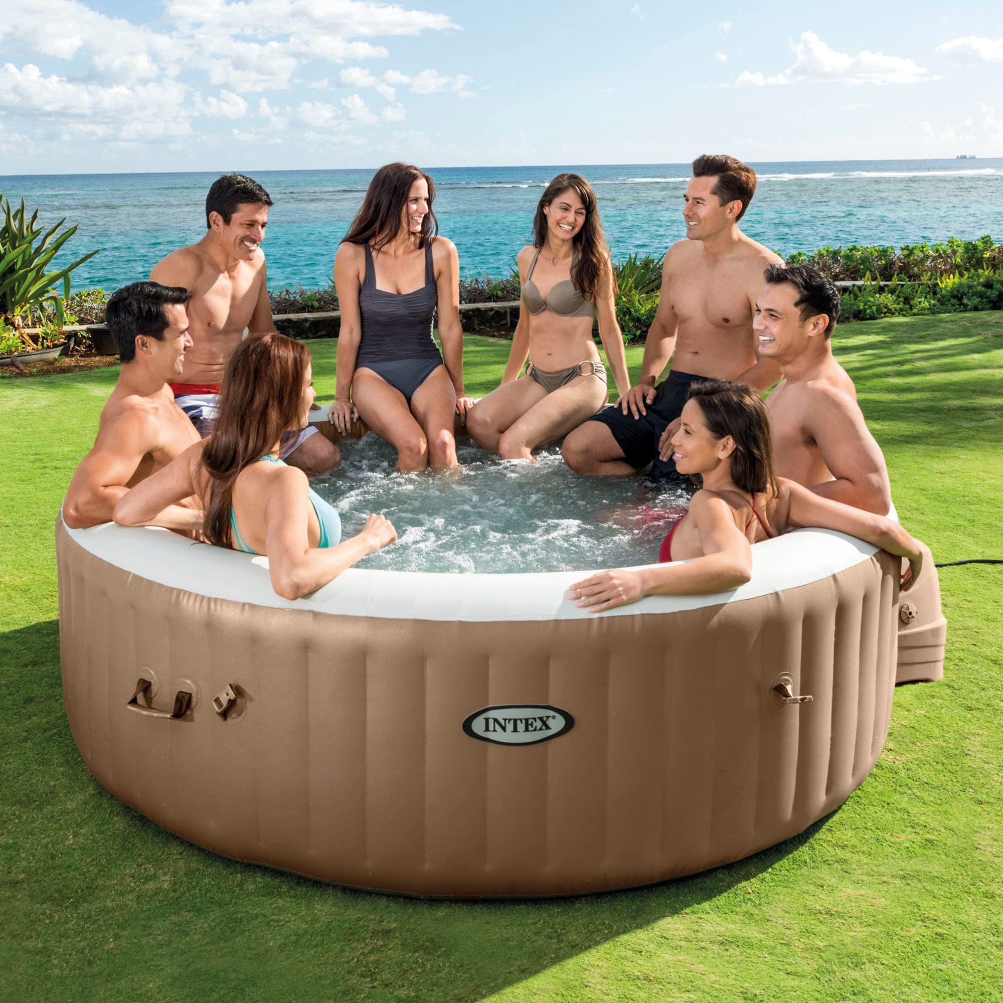 Intex 28428EX Spa hinchable, Beige, 6 Personas