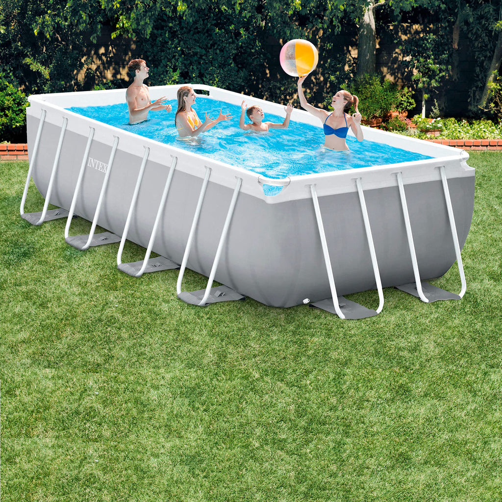 INTEX 55211 - Piscina desmontable rectangular Prisma Frame INTEX, medidas piscina: 400x200x100 cm y capacidad: 6.836 litros