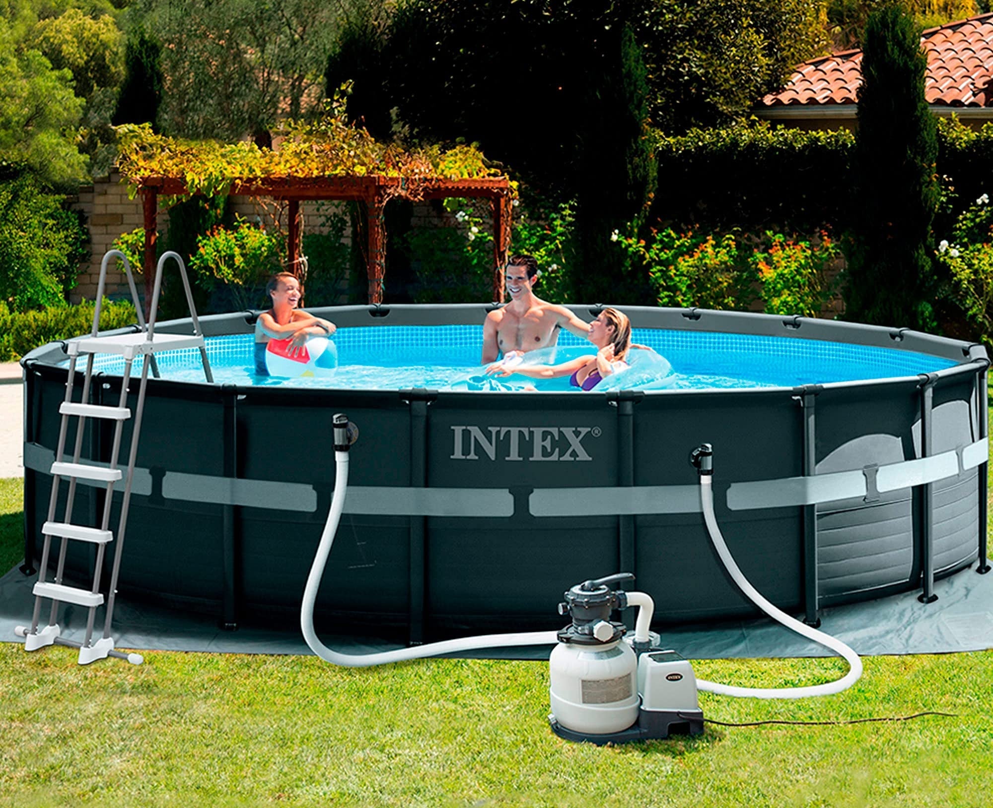 Intex Piscina elevada redonda Ultra XTR Frame 488x122 cm con depuradora (55216)