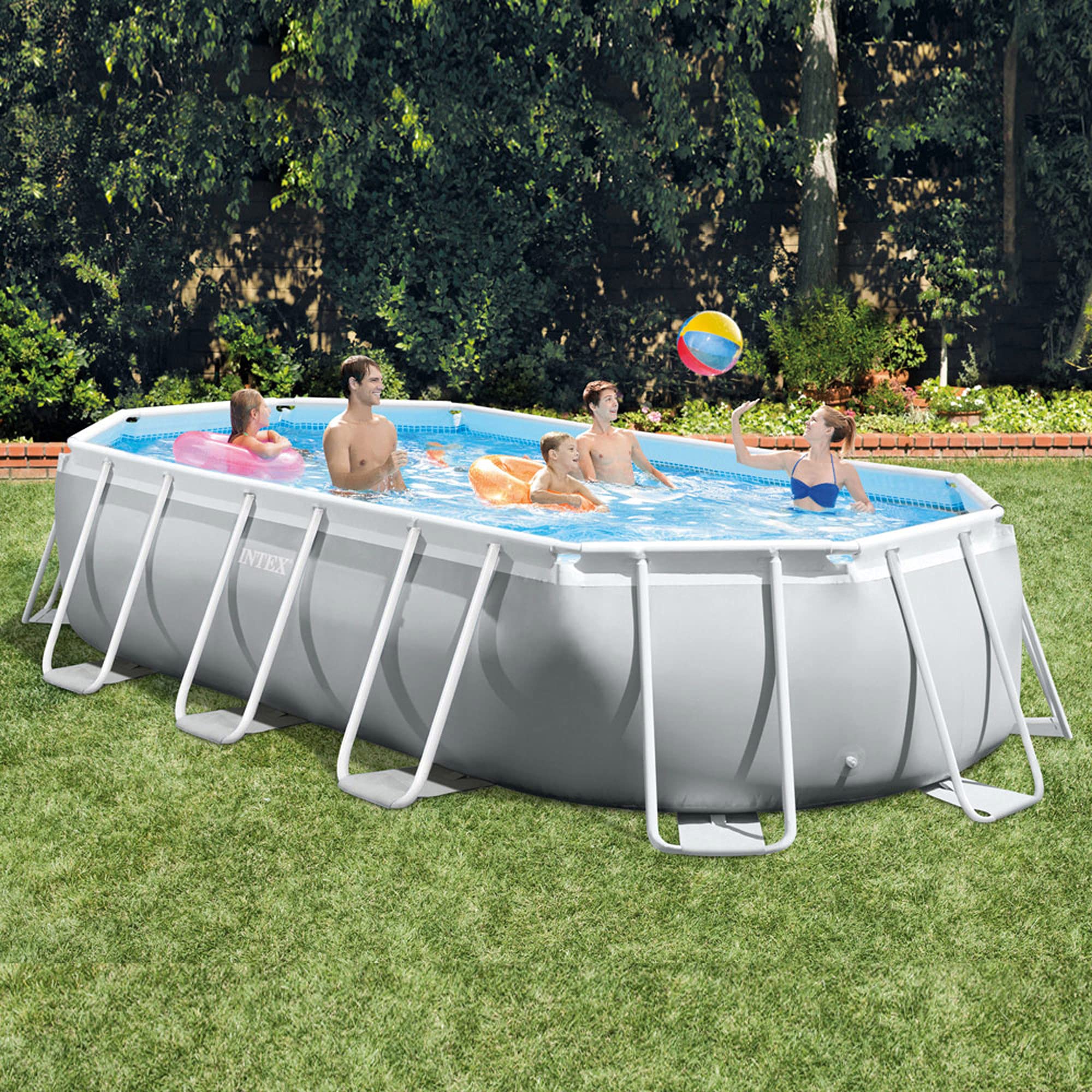 Intex 26798NP - Piscina desmontable ovalada intex prism frame 610x305x122 cm con depuradora