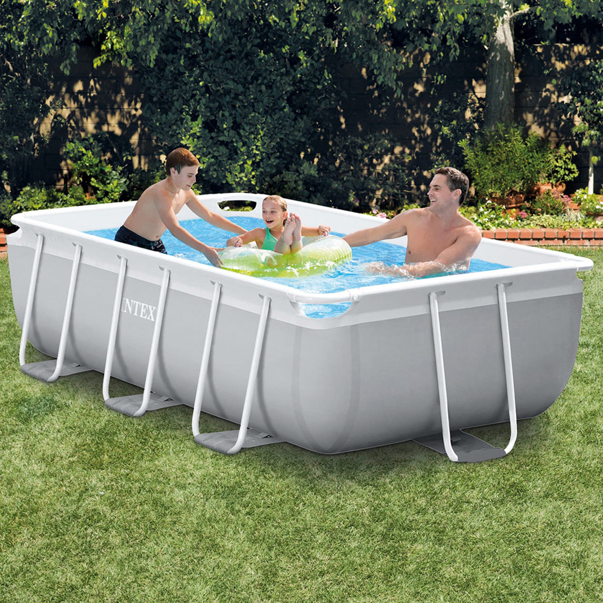 INTEX 55211 - Piscina desmontable rectangular Prisma Frame INTEX, medidas piscina: 400x200x100 cm y capacidad: 6.836 litros