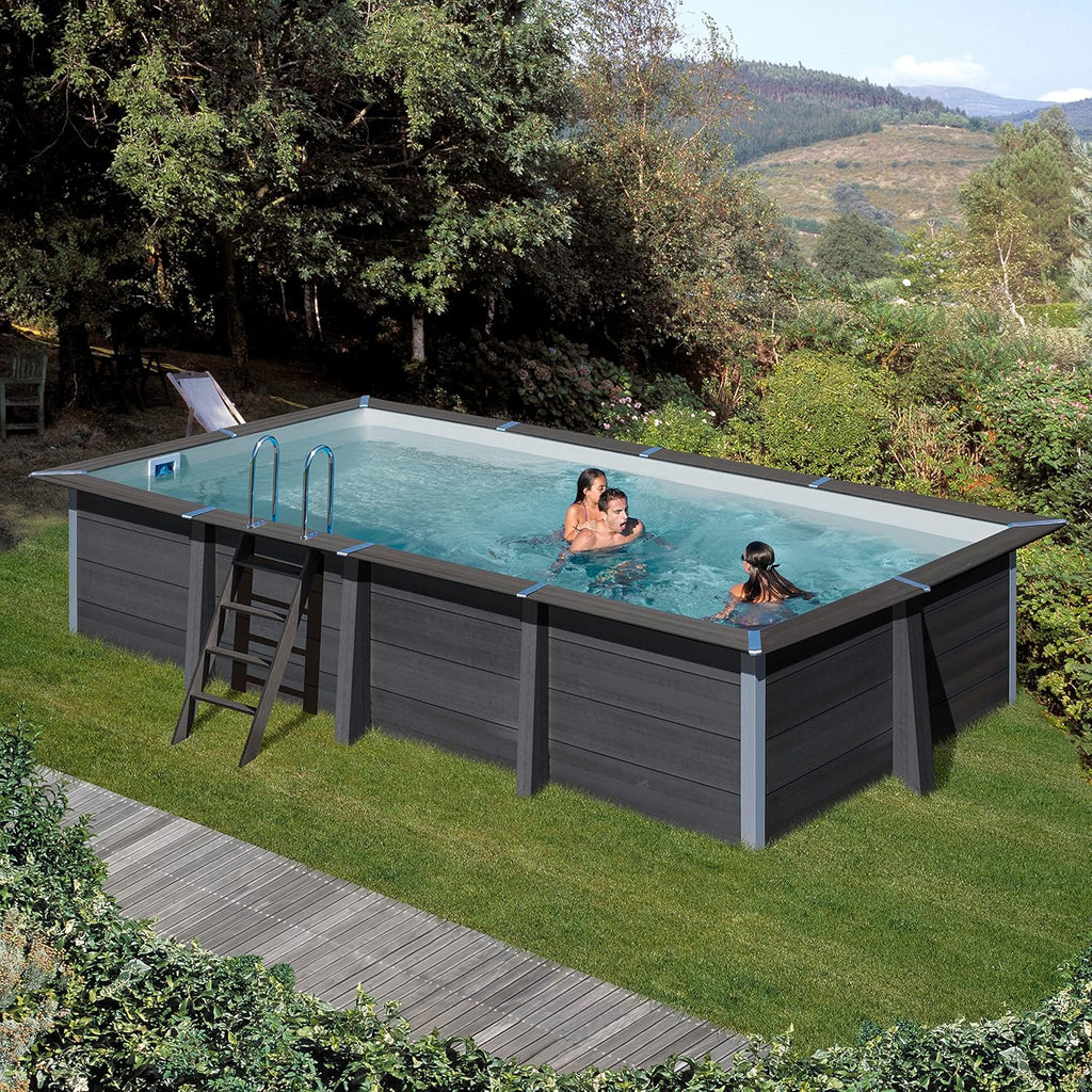 Gre KPCOV52 - Piscina Ovalada Desmontable de Composite, Piscina Elevada para Jardines y Patios.524 x 386 x 124 cm